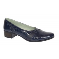 Pantofi dama comozi casual din piele naturala bleumarin croco P18LBLCR